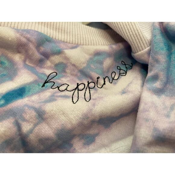 BP. Tie Dye Embroidered Happiness Sweatshirt Top Sz 2X/XXL Purple/Blue NWT - Picture 6 of 8
